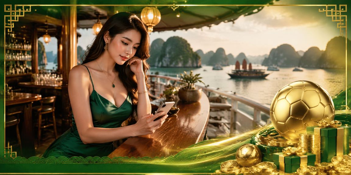 Người dùng Việt Nam thưởng thức cà phê bên vịnh Hạ Long trong khi trải nghiệm neo79 trên điện thoại